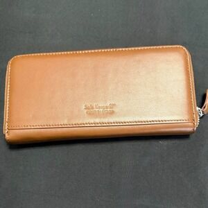 Safe Keepers RFID Blocking Genuine Leather Zip Around Wallet Brown Organizer